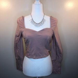 Charlotte Russe Crop Top Peasant sleeve